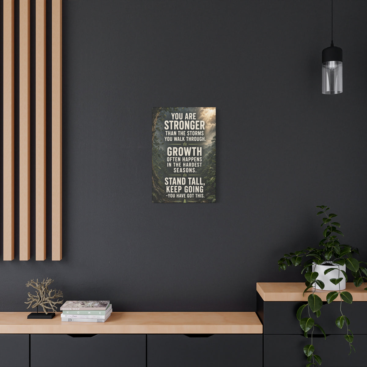 Inspirational Canvas Wall Art - "You Are Stronger" Motivational Quote