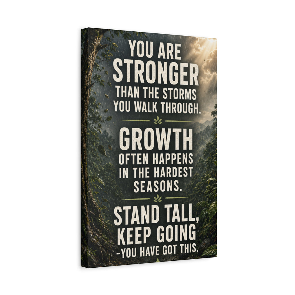 Inspirational Canvas Wall Art - "You Are Stronger" Motivational Quote