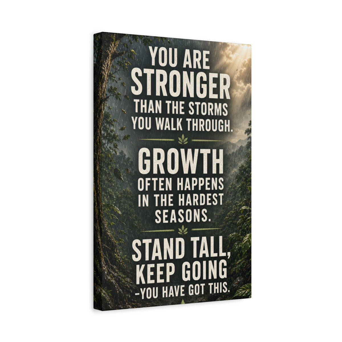 Inspirational Canvas Wall Art - "You Are Stronger" Motivational Quote