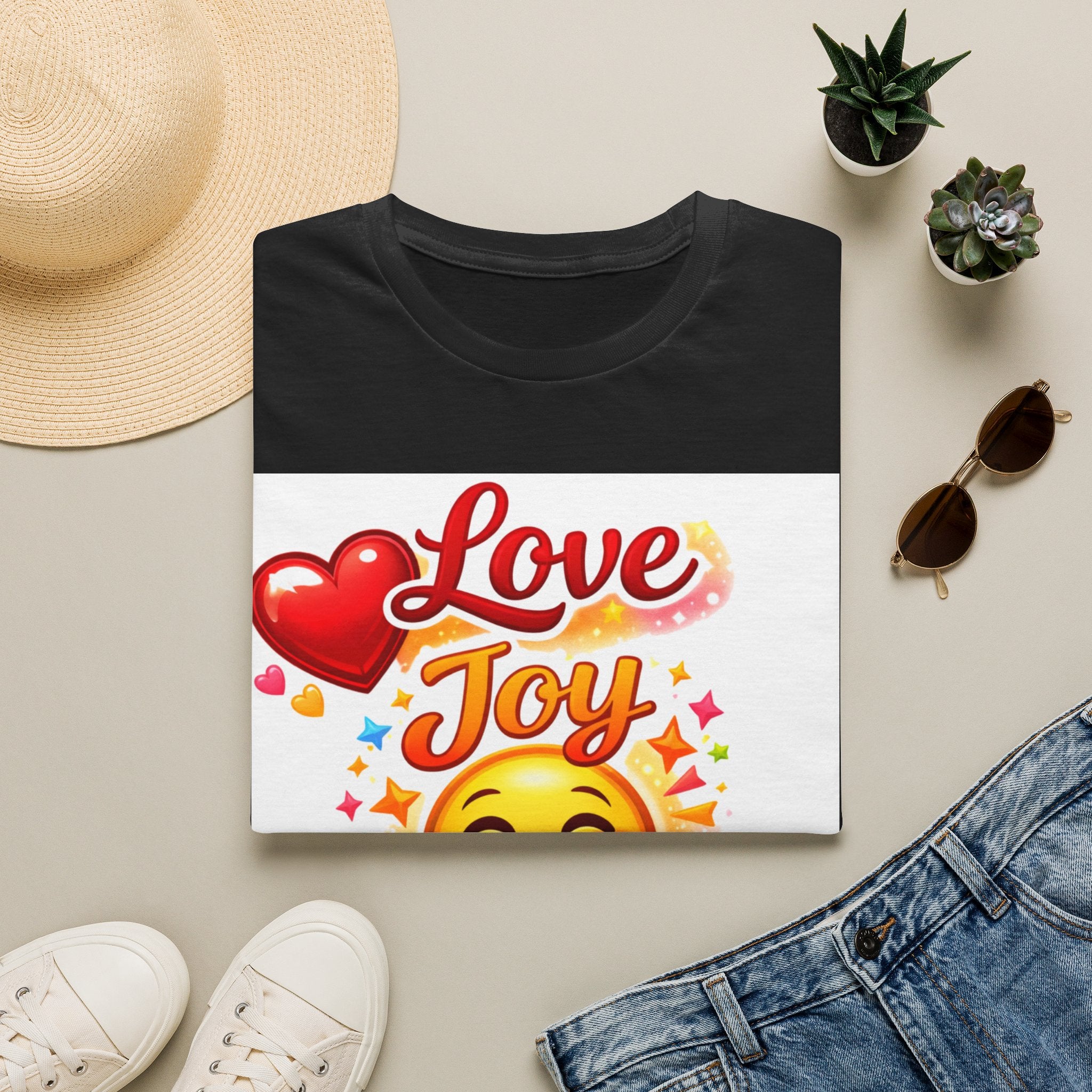 Love Joy Peace T-Shirt — Retro Emoji Heart Peace Sign Graphic Tee