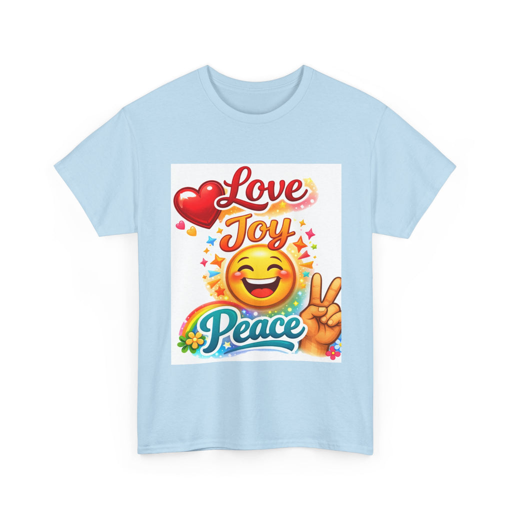Love Joy Peace Emoji T‑Shirt — Retro Peace Sign Graphic Tee