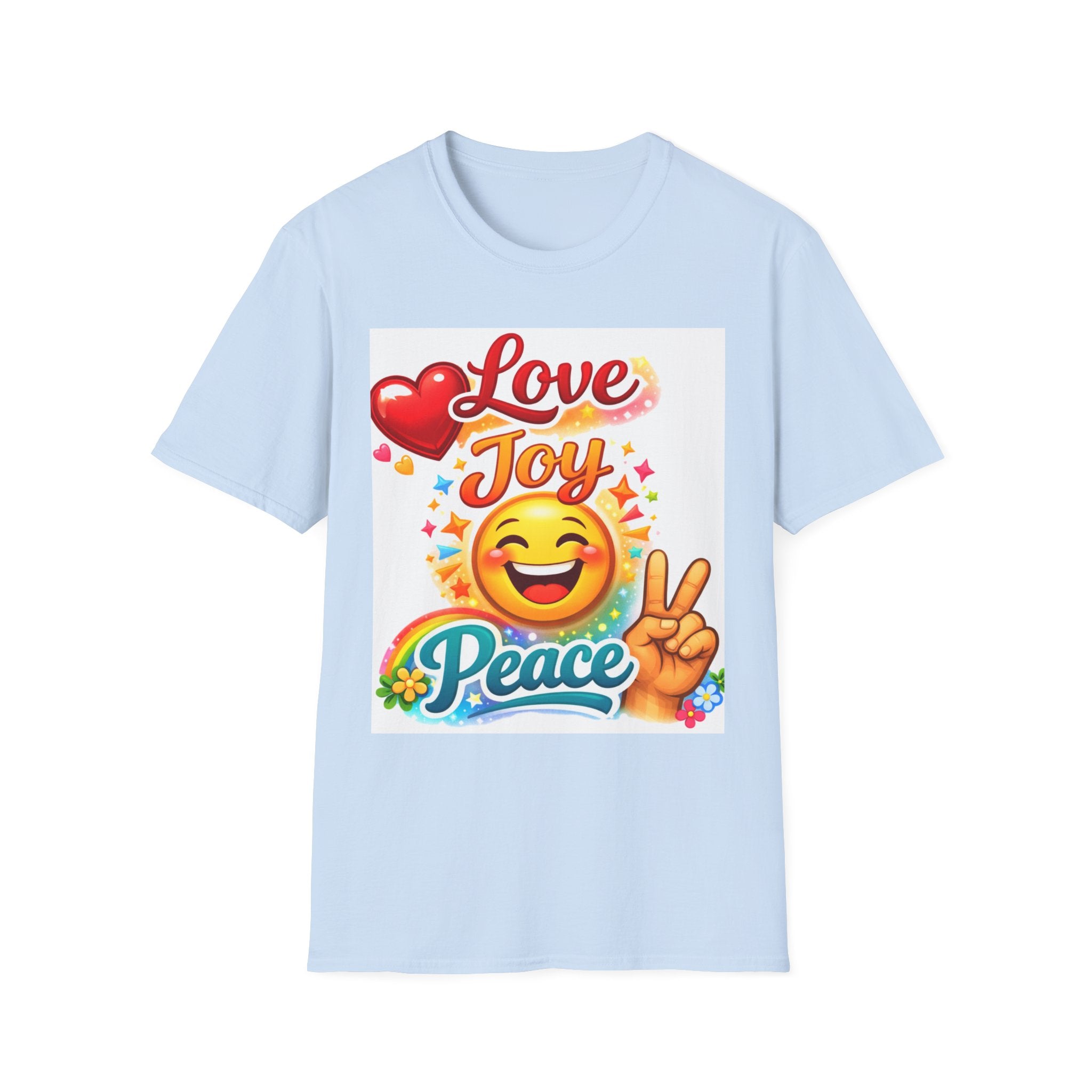 Love Joy Peace T-Shirt — Retro Emoji Heart Peace Sign Graphic Tee
