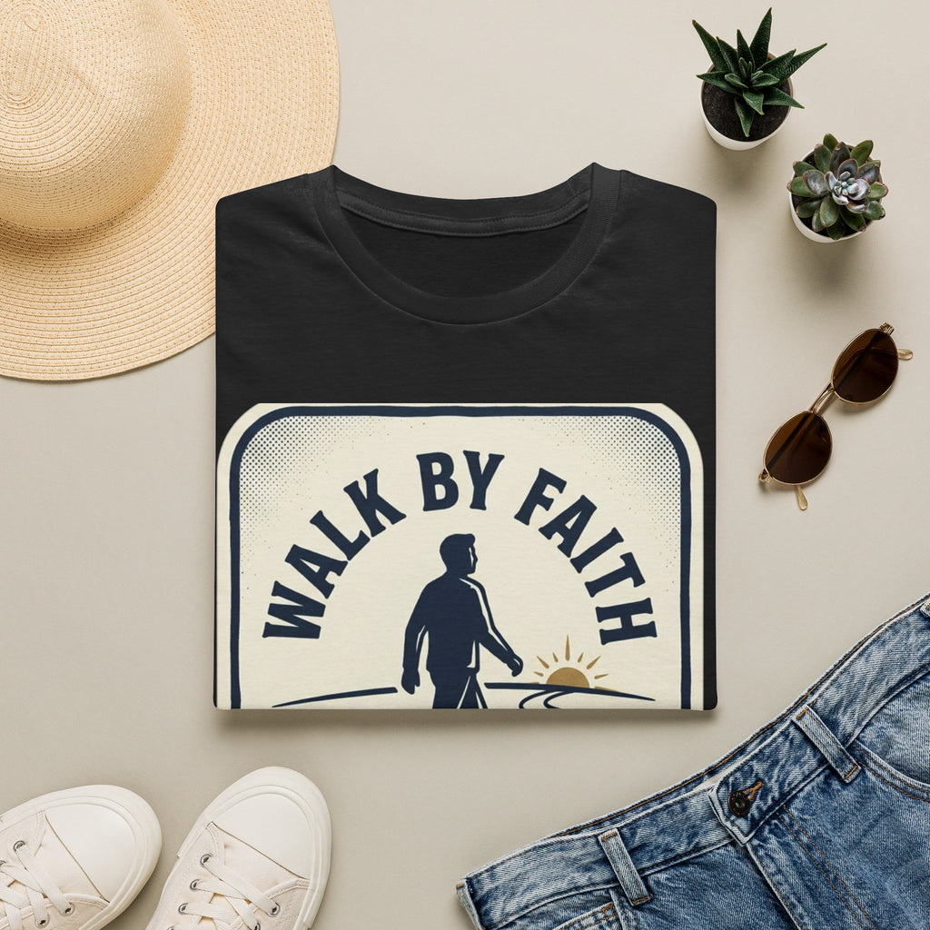 Walk By Faith Bible T-Shirt — Inspirational Christian Tee, Encouraging Faith-Based Daily Wear