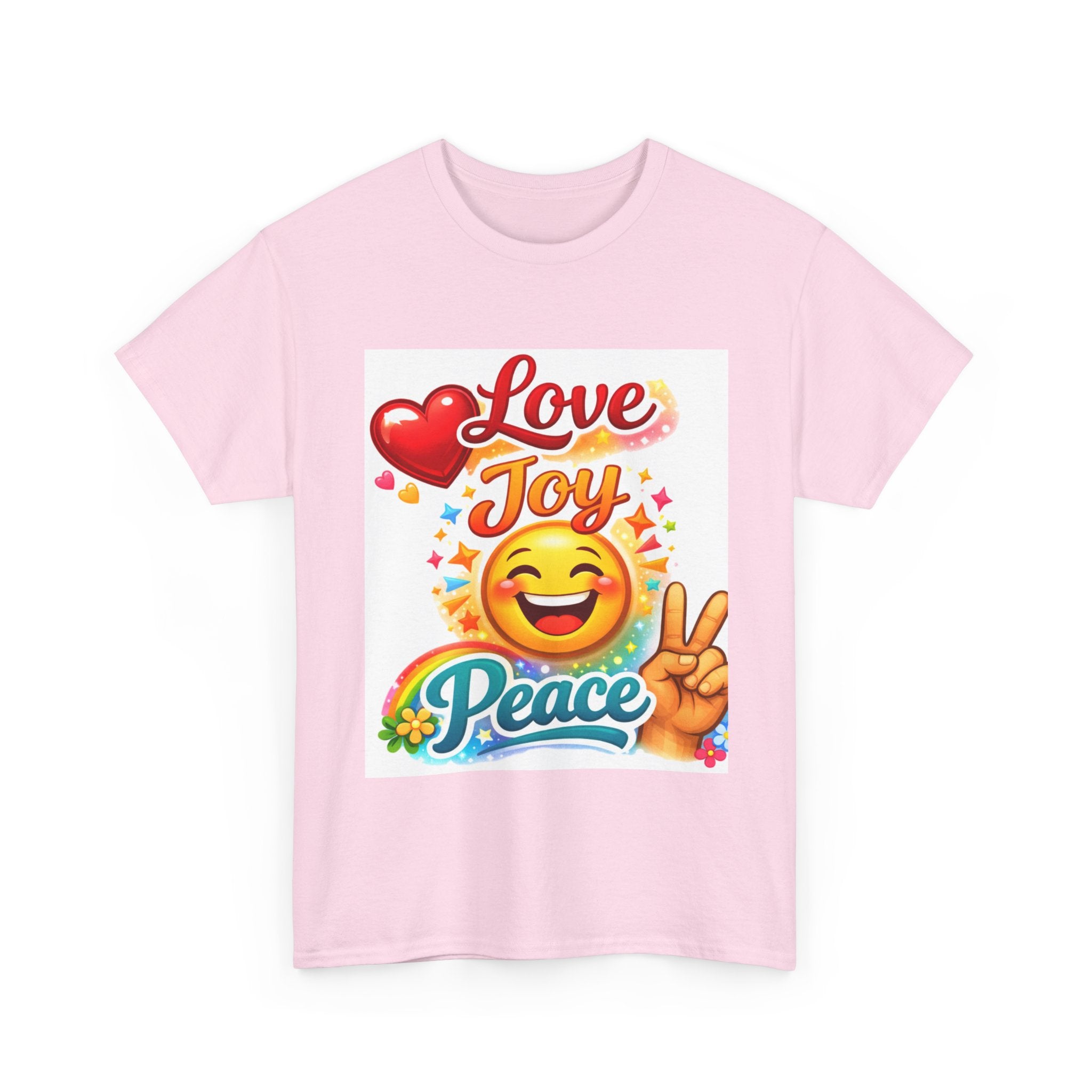 Love Joy Peace Emoji T‑Shirt — Retro Peace Sign Graphic Tee