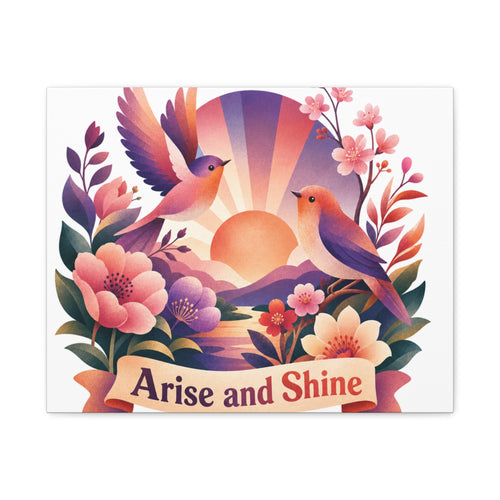 Arise and Shine Sunrise Bird Canvas