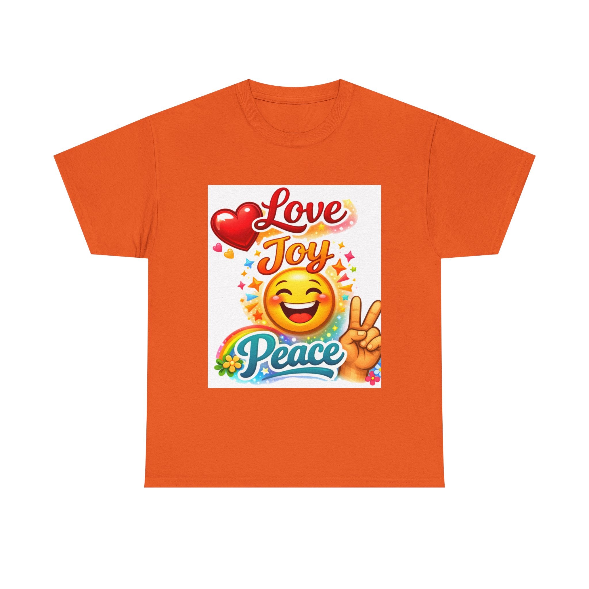 Love Joy Peace Emoji T‑Shirt — Retro Peace Sign Graphic Tee