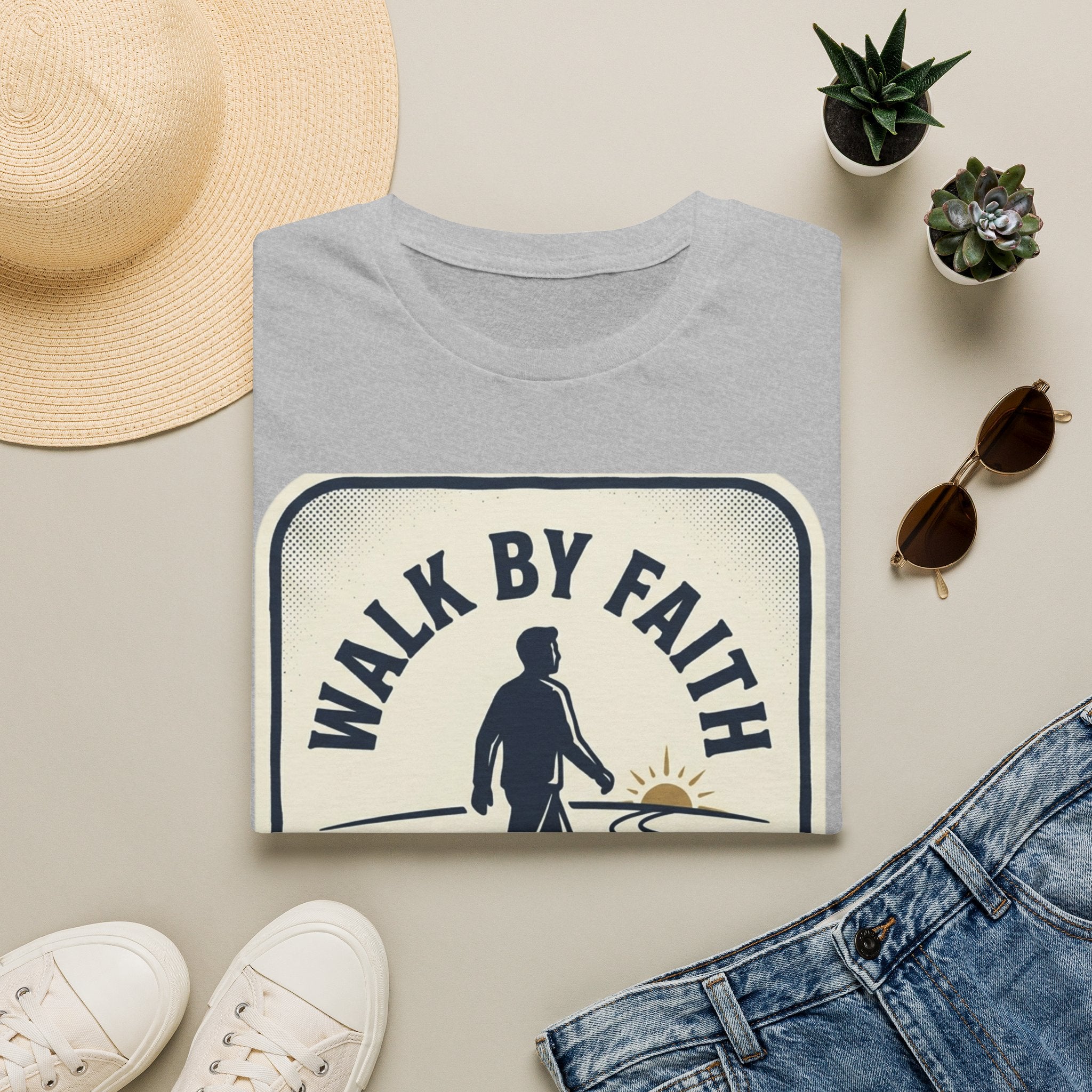 Walk By Faith Bible T-Shirt — Inspirational Christian Tee, Encouraging Faith-Based Daily Wear