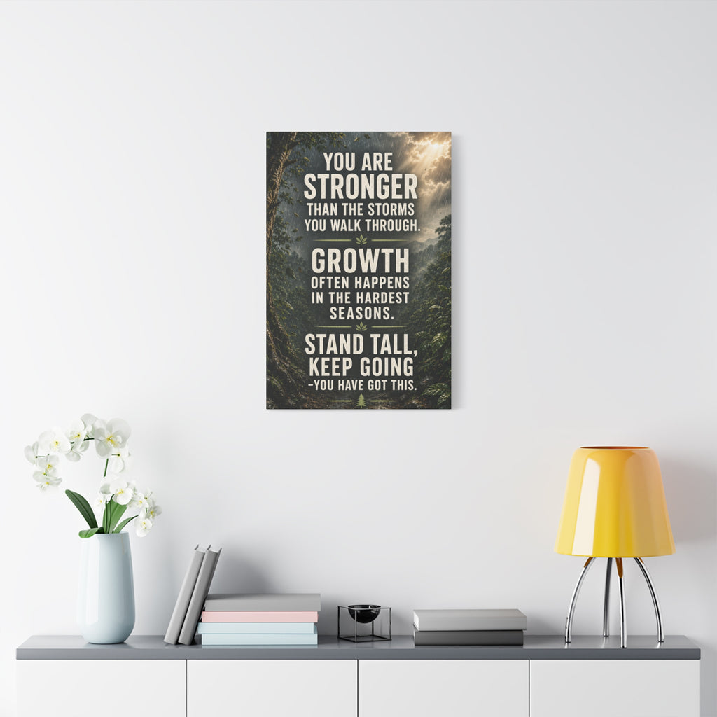 Inspirational Canvas Wall Art - "You Are Stronger" Motivational Quote