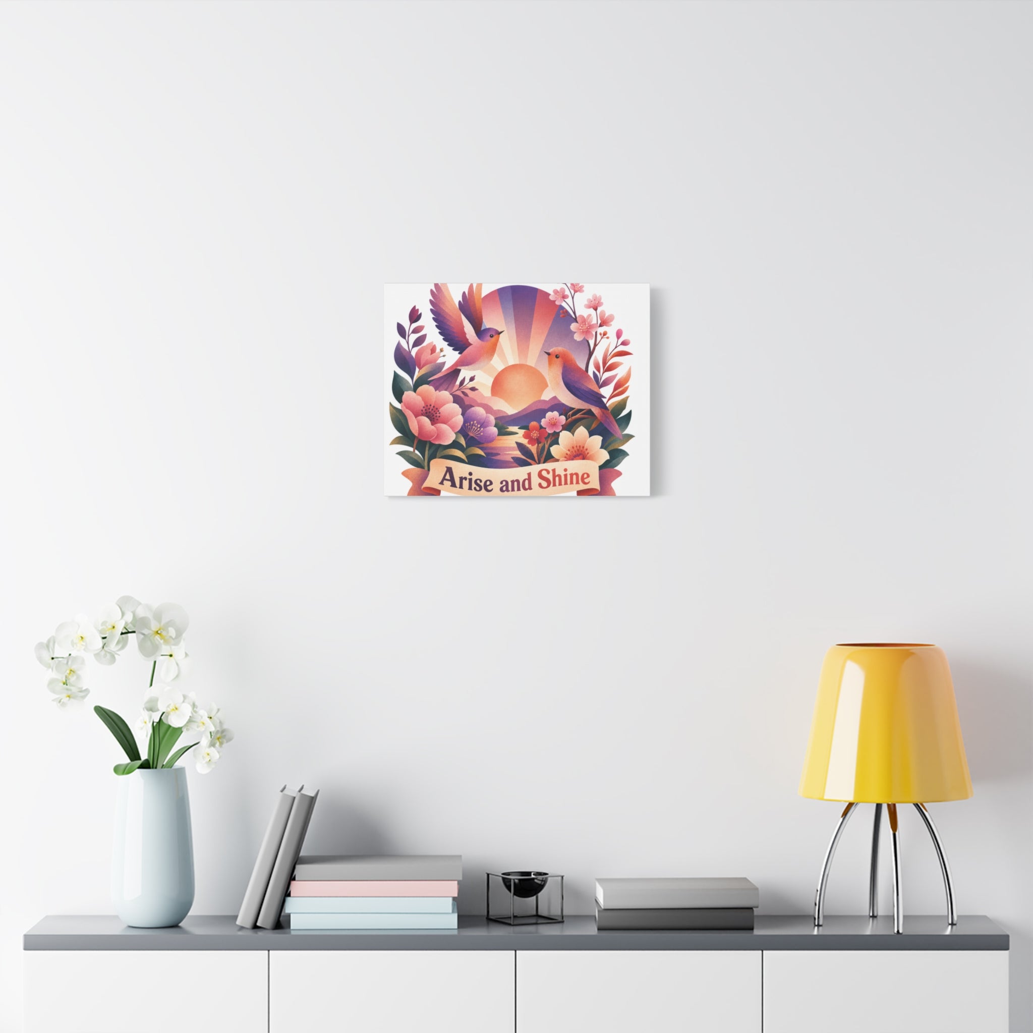 Arise and Shine Sunrise Bird Canvas