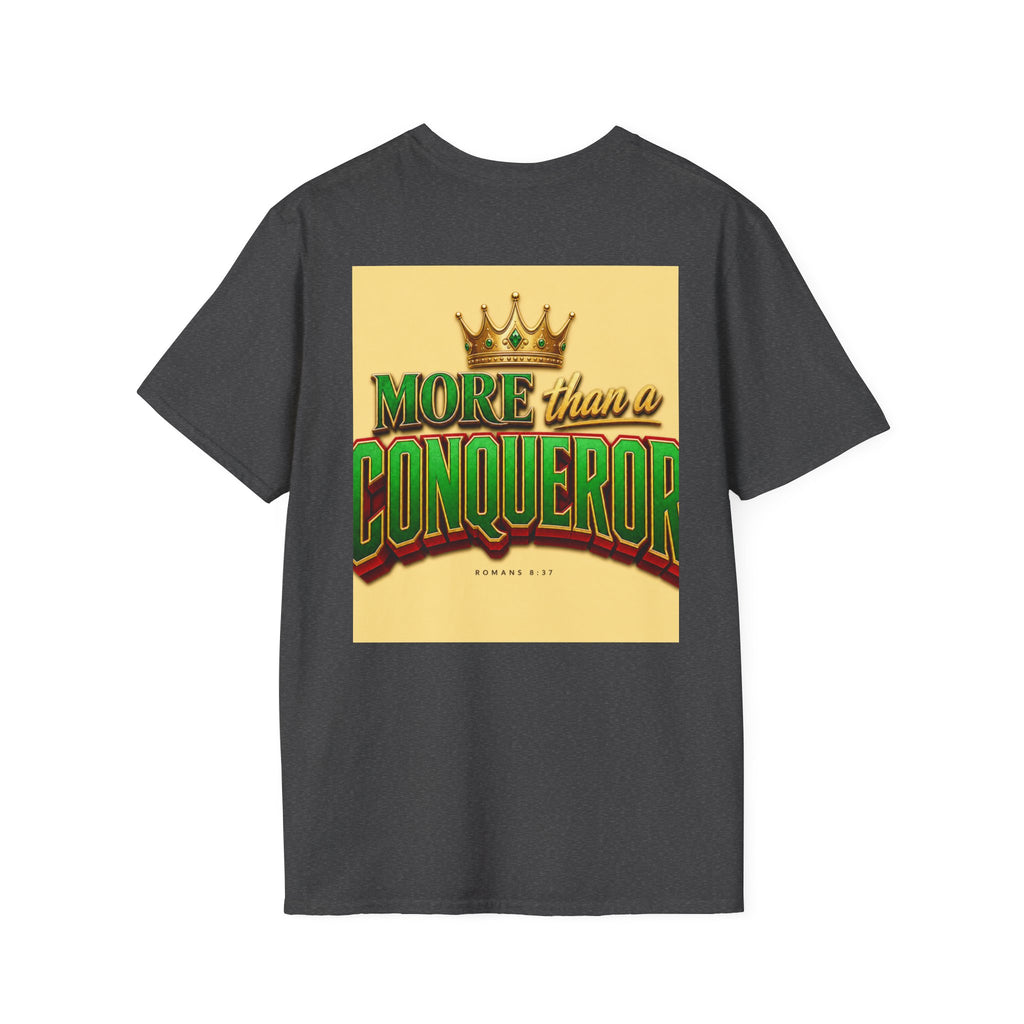 Classic T-Shirt with the scriptural message, "More than a Conqueror"