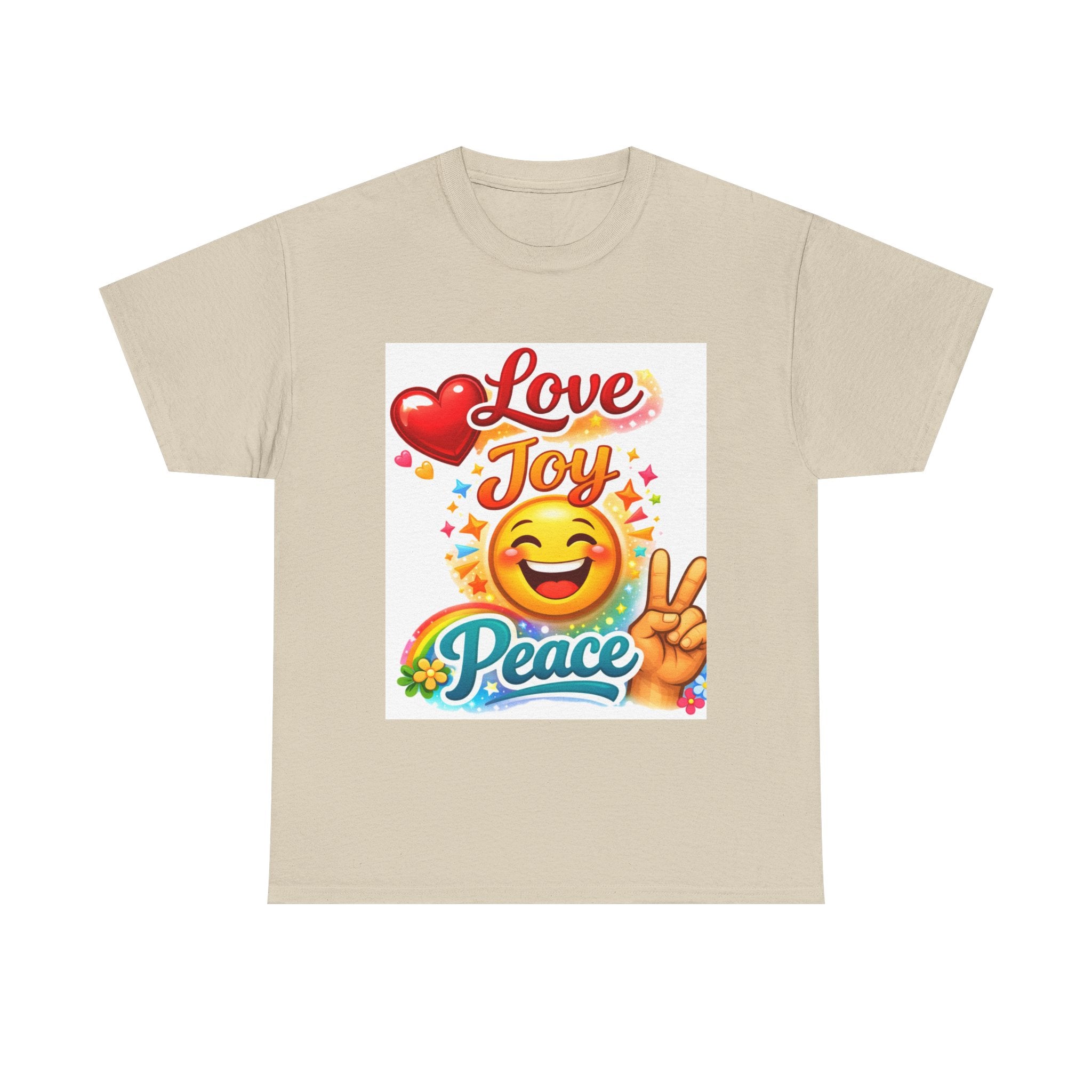 Love Joy Peace Emoji T‑Shirt — Retro Peace Sign Graphic Tee