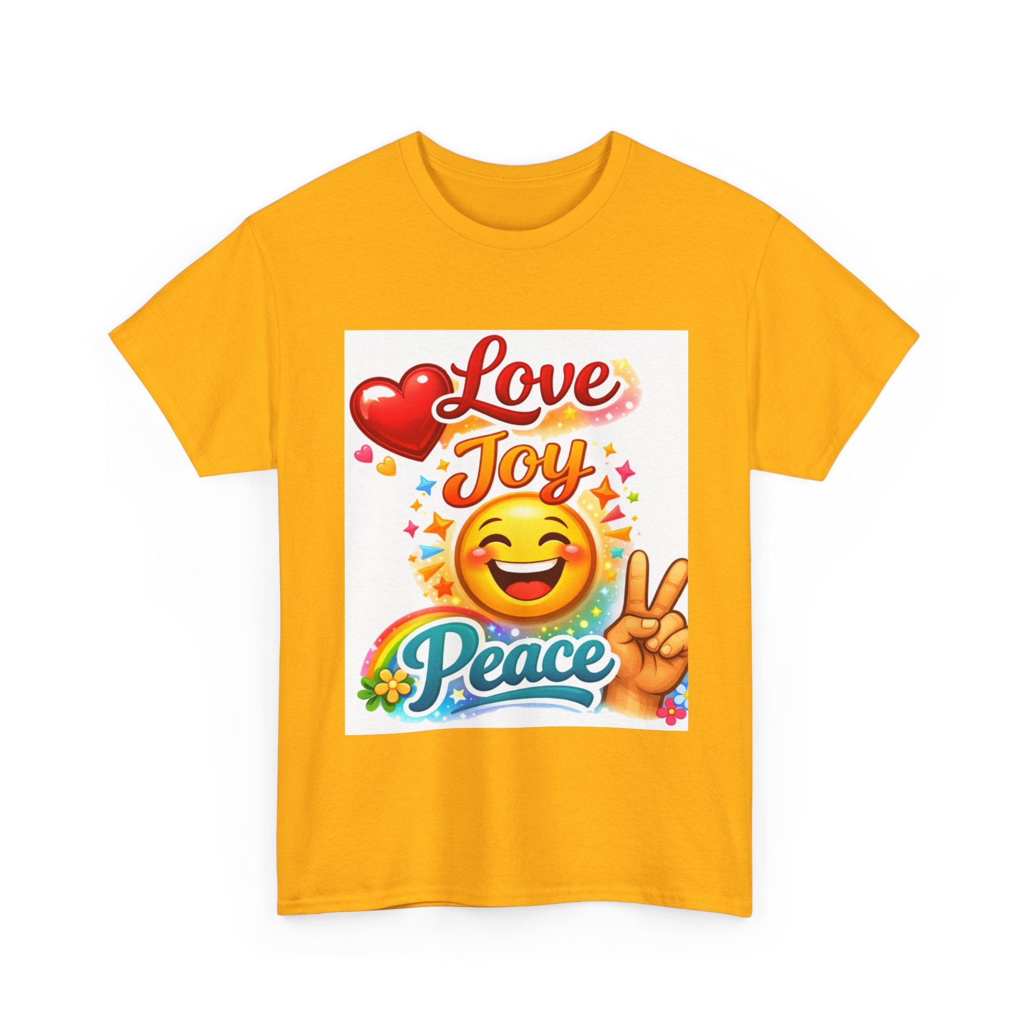 Love Joy Peace Emoji T‑Shirt — Retro Peace Sign Graphic Tee